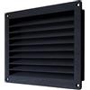 AERZETIX Griglia di ventilazione 175x125 mm da incasso in plastica ASA per interno e esterno/colore nero