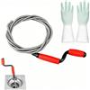 Mikiuly Sonda Sturatubi 2,4 m x 6 mm, Molla Sturatubi con Manovella, Stura Lavandini e Scarichi, Coclea di Drenaggio, Coclea per Pulizia Tubi di Cucina e Bagno, Rosso, Include i guanti