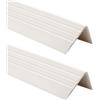 ProfiPVC Set di 2 Profili per gradini paraspigolo elastici PVC 50x40mm 130cm Bianco | Striscia antiscivolo per scale, protezione bordi, autoadesivo, facile da tagliare e installare