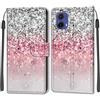KENHONER Custodia per Motorola Moto G85 5G, rosa | Portafoglio Pelle PU, Magnetica, Resistente Agli Urti, Scomparto Carte Credito, Pieghevole, Flip Libro, Motivo