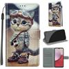 KENHONER Custodia per Samsung Galaxy A14 5G/4G, gatto | Portafoglio Pelle PU, Magnetica, Resistente Agli Urti, Scomparto Carte Credito, Pieghevole, Flip Libro, Motivo