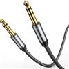 POSUGEAR Cavo Jack 6.3mm Stereo 5M, Nylon Cavo Jack da 6.35mm a 6.35mm TRS Maschio a Maschio Connettori Placcati Oro per Strumenti, Basso Elettrico, Tastiera, Amplificatore