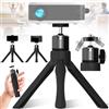 dcas Mini treppiede regolabile con testa a sfera girevole 360°, compatibile con proiettori, fotocamere e smartphone, nero