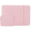 RAINYEAR make life easier RAINYEAR Custodia per laptop da 13 pollici per MacBook Air 13 pollici (M5, M4, M3, M2, M1) e custodia protettiva per MacBook Pro da 13,3 e 14 pollici con tasca frontale e scomparto, Rosa chiaro