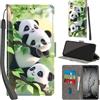 PHINIENLAND Cover per Huawei P Smart 2019 custodia portafoglio Pandas | 3 scomparti carte, 1 tasca banconote, Chiusura magnetica, Supporto, Pelle PU flip cover per Honor 10 Lite