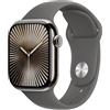 Apple Watch Series 10 GPS + Cellular 42mm Boîtier en Titane Naturel avec Bracelet Sport Gris Minéral S M