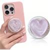 BDEPSTR Supporto per Smartphone a Forma di Cuore - Impugnatura Estensibile con Base Stabile - Colore Viola- Adatto per Video e Videochiamate