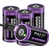 Mspalocell USB-C Batteria 1,5V C Batteria Ricaricabile Lr14 1,5V 6000mWh Batteria Litio Tipo C a Ricarica Rapida con Cavo Ricarica, Autoscarica Bassa, 1500+ Cicli, con Luce Ricarica, 4 C