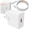 FinalCool 40W USB C Caricatore Caricabatterie per Huawei con 2M 6A Cavo, Bianco | Tipo C Rapido Carica, per Honor 90 Lite 200Lite Honor Magic7 6 5 4Lite Pro 90 80 70 Lite X8b, Spina Ricarica Adattatore