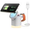 JoyGeek Caricatore pieghevole 3 in 1 stazione di ricarica wireless per i Phone 16/15/14/13/12 Serie, caricatore wireless con luce regolabile per iWatch 9-2, Air Pods 4/3/2/Pro, argento