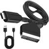 Haefan Adattatore SCART to HDMI 1M Convertitore SCART to HDMI Convertitore Video Audio HD 1080P/720P per TV, HDTV, STB, VHS, Xbox, PS2, PS3, Sky, lettore DVD, Blu-ray