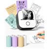 Memoking Mini Stampante Portatile, T02 Termo Stampante Mini Bluetooth per Telefono | Stampante Termica Portatile con 6 Rotolo di Carta, Mini Printer per Foto, Appunti, Diari, DIY, Memo, Regalo (Nero)