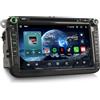 Erisin Android 14 Autoradio GPS Navigatore per VW Passat Golf 6/5 Polo Touran Sharan Jetta EOS Seat 8 pollici Schermo IPS Bluetooth CarPlay Android Auto DSP WiFi 4G DAB+ CD DVD OPS 8-Core 4GB+64GB