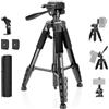 NEEWER BASICS Treppiede Fotocamera, Tripod 180cm con Portatelefono Compatibile con iPhone per Riprese Video, Cavalletto da Viaggio Portatile Professionale in Alluminio Leggero con Testa a 3 Vie, TP55