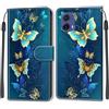 KENHONER Custodia per Motorola Moto G85 5G, Farfalla | Portafoglio Pelle PU, Magnetica, Resistente Agli Urti, Scomparto Carte Credito, Pieghevole, Flip Libro, Motivo