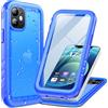 Cozycase Cover TOP 360 Antiurto IP68 Impermeabile Per iPhone 12 Mini | Indistruttibile Rugged Militare, Subacquea Waterproof Anti Urto Resistente Antipolvere, Custodia Integrale Doppia Case. Blu