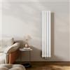 EMKE Radiatore di design, sottile, alto, 1600 x 304 mm, verticale, con attacco centrale, per bagno, camera da letto e soggiorno, bianco 501 W