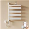 EMKE Scaldasalviette elettrico, 769 x 450 mm, orientabile a 180°, con controllo app WiFi, scaldasalviette piatto con termostato e timer, 120 Watt, IP45, bianco