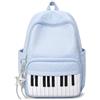 Generico Piano Backpack Polka Dot Backpack Y2k Bookbag Medium Daypack (Blue)