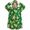 Queenshin Felpa Coperta con Cappuccio e Maniche Donna Uomo Oversize Hoodie | Verde Coperta Portatile Super Morbida Calda Comoda Invernale Regalo Compleanno Natale per Adulti Adolescentee Divano e Casa