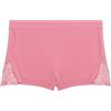 YAMAMAY - Pantaloni del Pigiama Corti in Raso con Dettagli in Pizzo, Rosa Caramello, Linea Primula Color, Donna, L