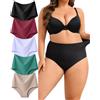 ALL OF SHE Confezione da 5 Mutande da Donna a Vita Alta, Senza Cuciture, Senza Cuciture, a Vita Alta, comode, Senza Show Panties, Taglie XS-3XL