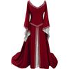 pvucpot Donna Medievale Lungo Abito Costume Partito Gotico Rinascimentale Vestito Vestito Cosplay vestibilità Slim Costume da Regina Medievale Donna Vittoriano Abito da Sera