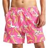 MADHERO Costume da Bagno da Uomo con Motivo Divertente, con Fodera in Rete, Banana Rosa Acceso, Large