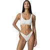 F**K Bikini Donna Top con Slip Americano Fisso Bianco SW1807-WH