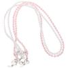 Warmhm Set 2pezzi Catene per Occhiali Donna Perline Imitative, Leggere e Raffinate per Uso Quotidiano e Ambienti Formali, Rosa e Bianco