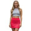 L S U Minigonne a tubino da donna, con vita alta ed elasticizzata, aderente, tinta unita, elasticizzata, slim fit, versatile, per lavoro o abbigliamento casual, Rosso, M-L