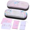Guador Custodia per Occhiali, Unicorno Custodia Occhiali Rigida da Sole Astuccio Occhiali Rigido Scatola di Protezione di Occhiali con Sacchetto per Occhiali e Panno per Occhiali 2 Sets