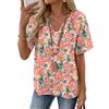 Rapbin Camicia da Donna con Scollo a V, Top Estivi Eleganti in Cotone, T-Shirt Casual con Bottoni, Tunika da S a XXL, L