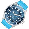 Naroote Orologio Subacqueo Al Quarzo Ad Energia Solare, Orologio Subacqueo 300M, Cinturino in Silicone Luminoso per Uomo, Donna, Immersioni all'aperto, Nuoto, Casual e Business (BLUE)