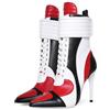 Frankie Hsu Stivaletti con tacco alto a stiletto, scarpe da ginnastica nere bianche e rosse, scarpe da ginnastica di grandi dimensioni per donne e uomini