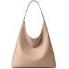 KALIDI - Borsa hobo slouchy da donna, in similpelle scamosciata, borsa tote a spalla per il fine settimana, borsa per il viaggio casual, Nude, Medium