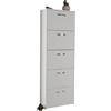Ekowood Scarpiera 5 Ribalte con Doppia Profondità, Bianco
