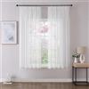 Joydeco Tende per Interni in Voile con Fettuccia 2 Pezzi L 140 X A 175 CM, Tenda Semitrasparenti Ideali per Camera da Letto e Soggiorno Finestra Moderne, Bianco