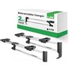 ATM appendiabiti estraibili per armadio 2 pezzi 250 mm cromo lucido 6 kg | Asta telescopica, scorrimento salvaspazio, struttura in acciaio, organizzazione guardaroba, uso domestico quotidiano