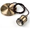 Caldarax Portalampada E27 Retrò in Metallo, Lampade a Sospensione Accessori, con Anello Filettato e 110CM Regolabile Cavo, Compatibile con Paralume, Industriale Stile, per Ristoranti, Soggiorno, Caffè, Bar