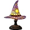 Ahhzyys Lampade a forma di cappello da strega, fatte a mano, in stile gotico, a forma di cappello da strega, in vetro colorato, lampada vintage unica, per camera da letto, festa di Halloween, decorazione