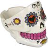 BLUECHOLON Posacenere in resina con teschio messicano, design del Día de los Muertos, multicolore, 12 cm, 6 colori assortiti, con scatola regalo (bianco)