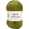 SUNLUX Fettuccia Verde Militare 200g, Filato verde per borse, Fettuccia Spessa 2,5cm x 60m