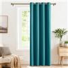 PONY DANCE Tenda Oscurante Termica da Interno per Camera da Letto | per Soggiorno, con Anelli, Porta, Privacy, Anti-UV, Blackout, per Finestre, Moderne, 1 Pezzo L 140 x A 240 CM, Blu Pavone
