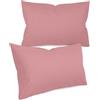npluseins federe in tinta unita in confezione da 2 e dal design discreto 1154.1498, 40 x 60 cm, rosa antico