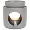 WD&CD Bruciatore di Oli Essenziali, Brucia Essenze Ceramica Grey | Aroma Lamp Porcellana Portacandele Decorazione per Casa Camera da Letto/Decorazione