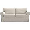MASTERS OF COVERS Fodera di Ricambio per Divano a 2 Posti IKEA Ektorp, Ektorp Fodera Divano 2 Posti, Ektorp Copridivano, Ektorp Fodera, 179 x 88 x 88 cm (Beige Perlato, Poliestere Petite)