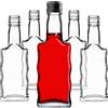 KADAX Set di 5 bottiglie in vetro 200ml con tappo a vite nero - bottiglie vuote da riempire per liquore, grappa, olio e aceto, conservazione alimentare