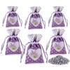 Qrelia Set 6 Sacchetti Profumati Lavanda Naturale Cuore Armadio Cassetti | Confezione da 6 pezzi, per armadio, cassetto, auto, borsa. Cotone con pizzo, 54g lavanda naturale totali