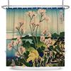 SDOTPMT 180x198cm Giapponese Molla Paesaggio Tenda da Doccia - Ciliegia Fiore Ukiyo-e Kanagawa Monte Fuji Tradizionale Etnico Anime per Bagno - Poliestere Con Ganci